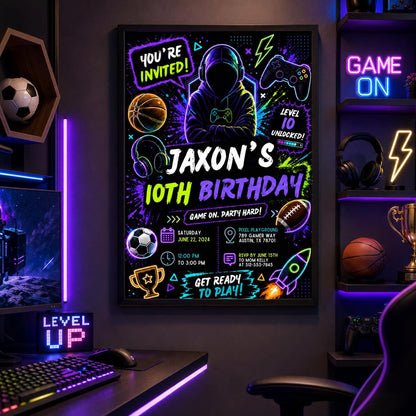 Editable Basketball Birthday Invitation Canva Template, Modern Boys Teens Cute Fun Themed DIY Chic Party Invite, Printable Digital Download.