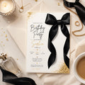 Editable Elegant Birthday Invitation Canva Template, Black White Chic Adult Cute Fun DIY Kids Teen Party Invite, Printable Digital Download.