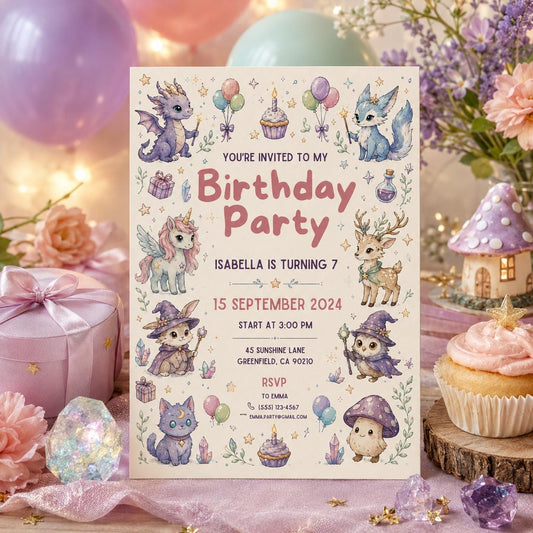 Editable Monster Birthday Invitation Canva Template, Kids Cute Fun DIY Sweet Chic Teen Tween Adult Party Invite, Printable Digital Download.