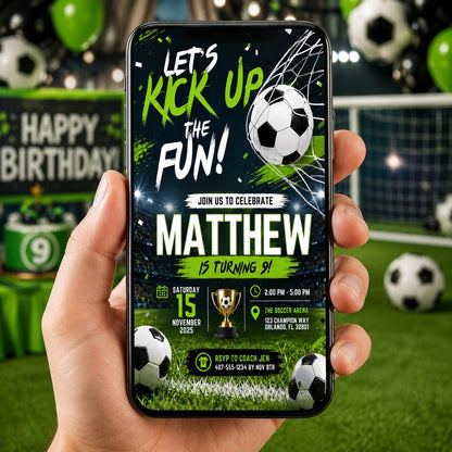 Editable Football Birthday Invitation Canva Template, Boys Kids Cute Fun DIY Sweet Chic Teen Tween Party Invite, Printable Digital Download.