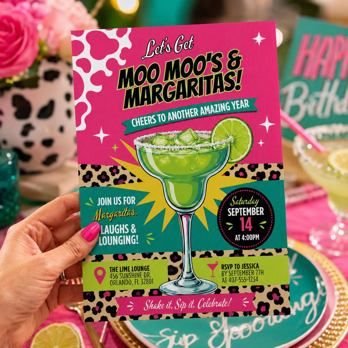 Editable Tropical Bachelorette Invitation Canva Template, Girls Adult Cute Fun DIY Sweet Chic Kids Party Invite, Printable Digital Download.