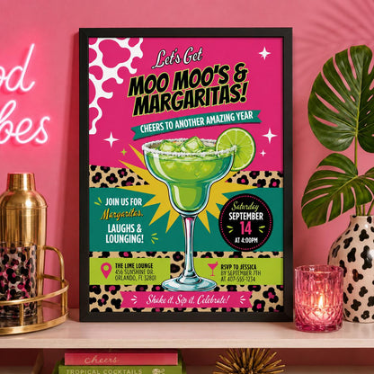 Editable Tropical Bachelorette Invitation Canva Template, Girls Adult Cute Fun DIY Sweet Chic Kids Party Invite, Printable Digital Download.