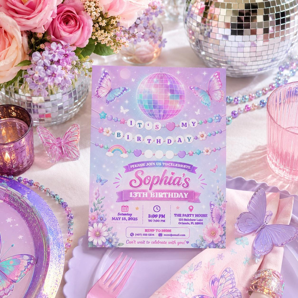 Editable Music Birthday Invitation Canva Template, Girls Teens Music Cute Modern Fun DIY Chic Kids Party Invite, Printable Digital Download.