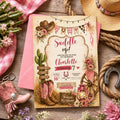 Editable Floral Birthday Invitation Canva Template, Pink Girls Floral Cute Fun DIY Sweet Chic Kids Party Invite, Printable Digital Download.
