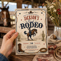 Editable Western Cowgirl Birthday Invitation Canva Template, Vintage Boys Kids Cute Modern Fun DIY Party Invite, Printable Digital Download.