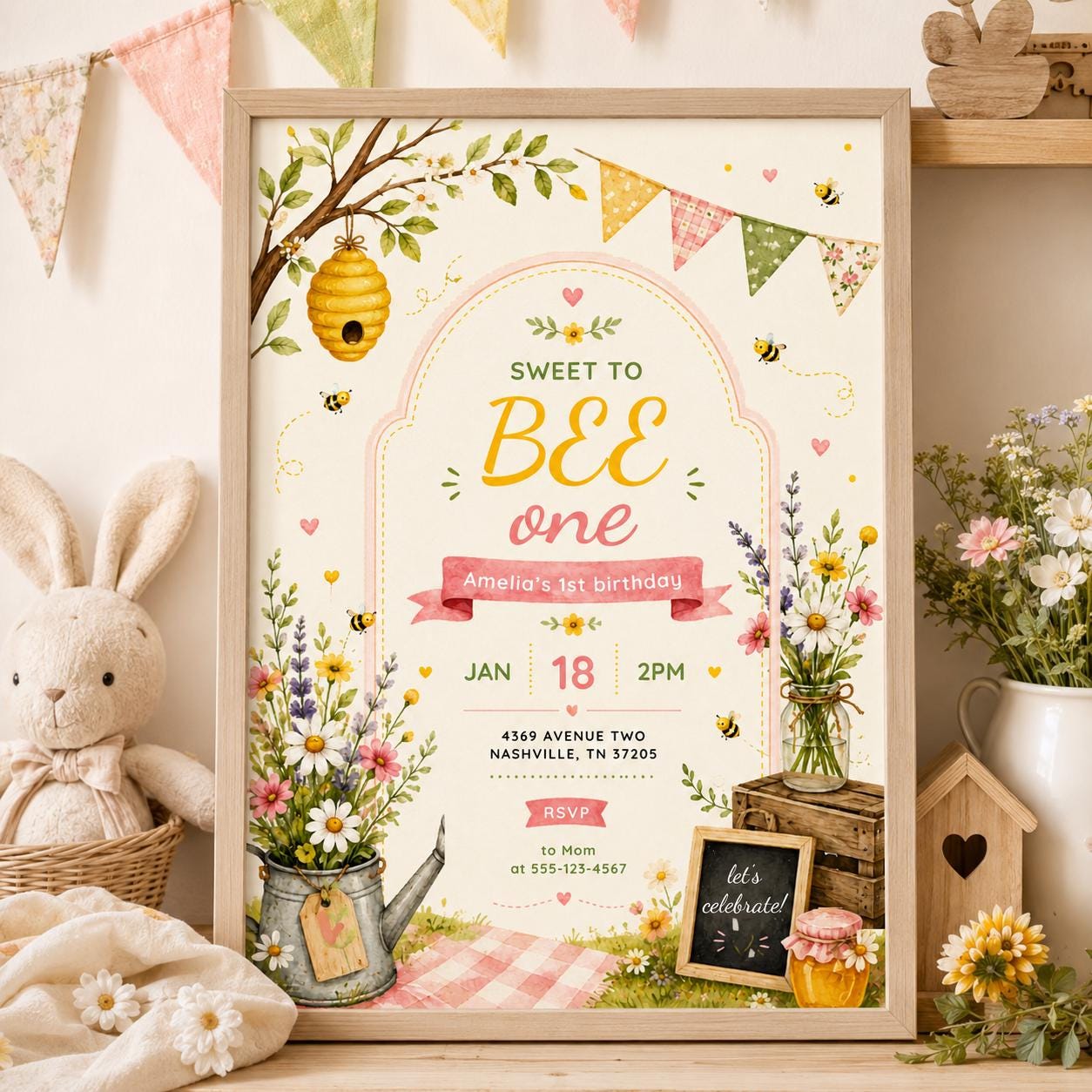 Editable Sweet Treats Birthday Invitation Canva Template, Kids Sweet Cute Modern Fun DIY Chic Teen Party Invite, Printable Digital Download.