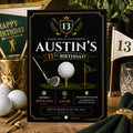 Editable Golf Cocktail Party Invitation Canva Template, Green Preppy Kids Adult Cute Modern Fun Themed DIY Sweet Printable Digital Download.