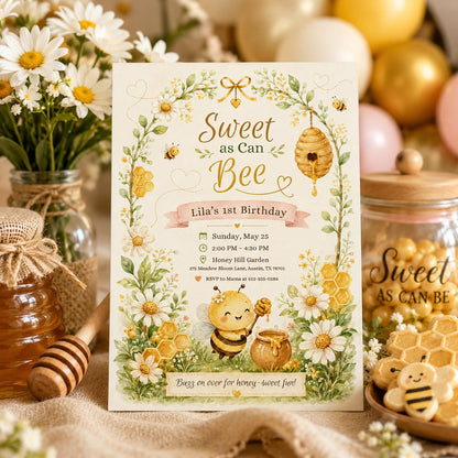 Editable Sweet Treats Birthday Invitation Canva Template, Kids Sweet Cute Modern Fun DIY Chic Teen Party Invite, Printable Digital Download.