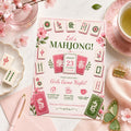 Editable Mahjong Game Night Invitation Canva Template, Girls Adult Cute Fun DIY Sweet Chic Kids Teen Tween Party Printable Digital Download.