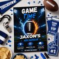 Editable Football Birthday Invitation Canva Template, Gold Black Neon Boys Sport Cute Fun DIY Chic Party Invite, Printable Digital Download.