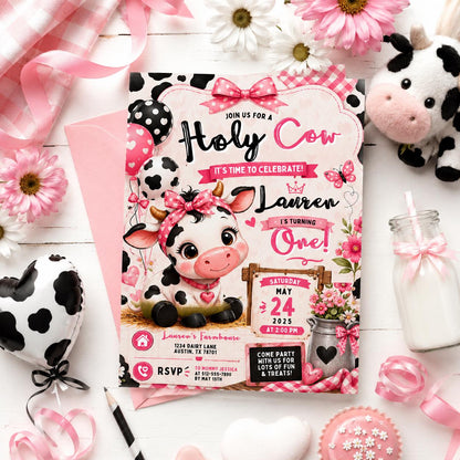 Editable Cowgirl Birthday Invitation Canva Template, Kids Cute Fun DIY Sweet Chic Teen Tween Adult Party Invite, Printable Digital Download.