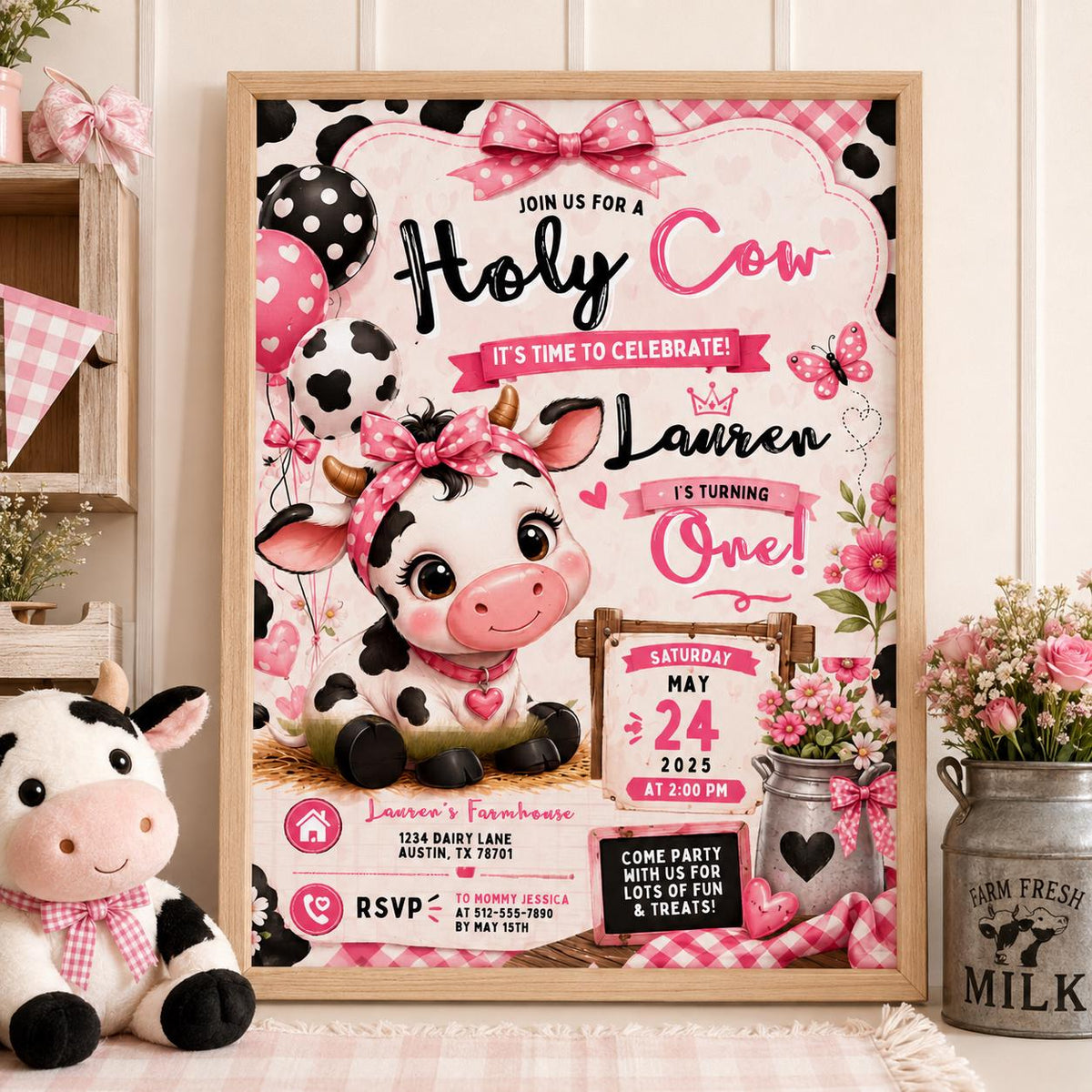Editable Cowgirl Birthday Invitation Canva Template, Kids Cute Fun DIY Sweet Chic Teen Tween Adult Party Invite, Printable Digital Download.