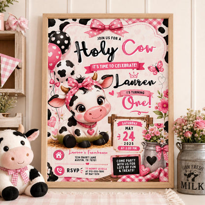Editable Cowgirl Birthday Invitation Canva Template, Kids Cute Fun DIY Sweet Chic Teen Tween Adult Party Invite, Printable Digital Download.