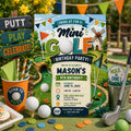 Editable Golf Birthday Invitation Canva Template, Neon Sports Sport Cute Modern Fun DIY Sweet Chic Party Invite, Printable Digital Download.