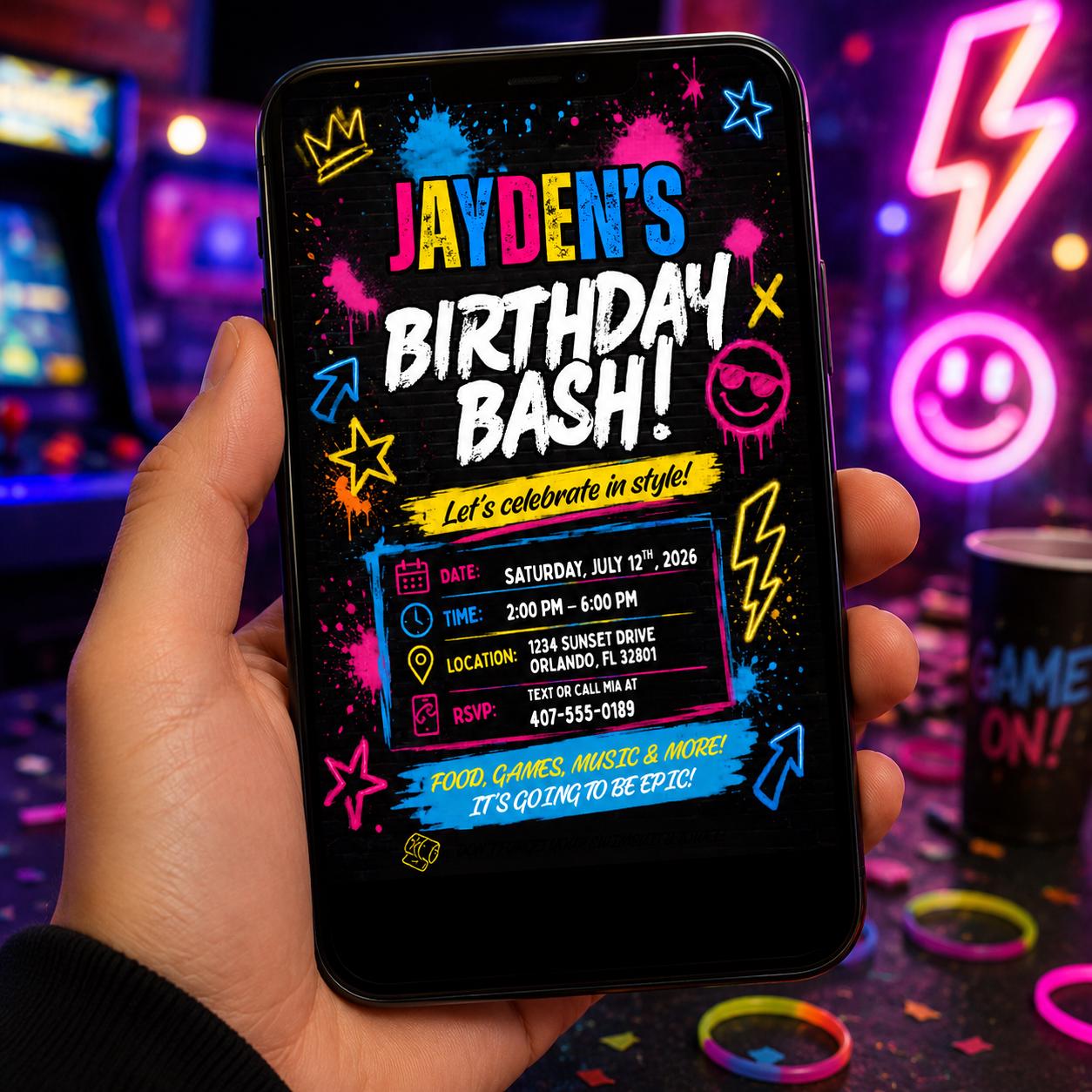 Editable Bruh We End of Year Party Invitation Canva Template, Boys Kids Teens Cute Fun DIY Sweet Chic Teen Tween Printable Digital Download.