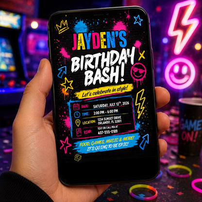 Editable Bruh We End of Year Party Invitation Canva Template, Boys Kids Teens Cute Fun DIY Sweet Chic Teen Tween Printable Digital Download.