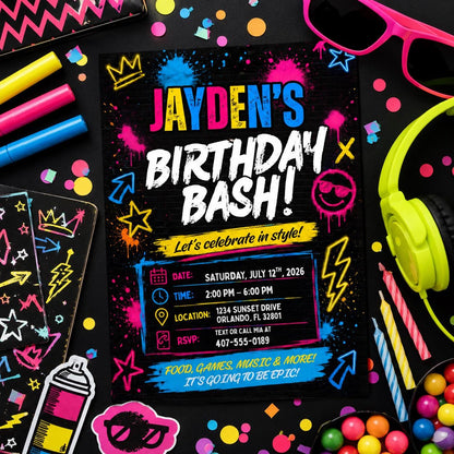 Editable Bruh We End of Year Party Invitation Canva Template, Boys Kids Teens Cute Fun DIY Sweet Chic Teen Tween Printable Digital Download.