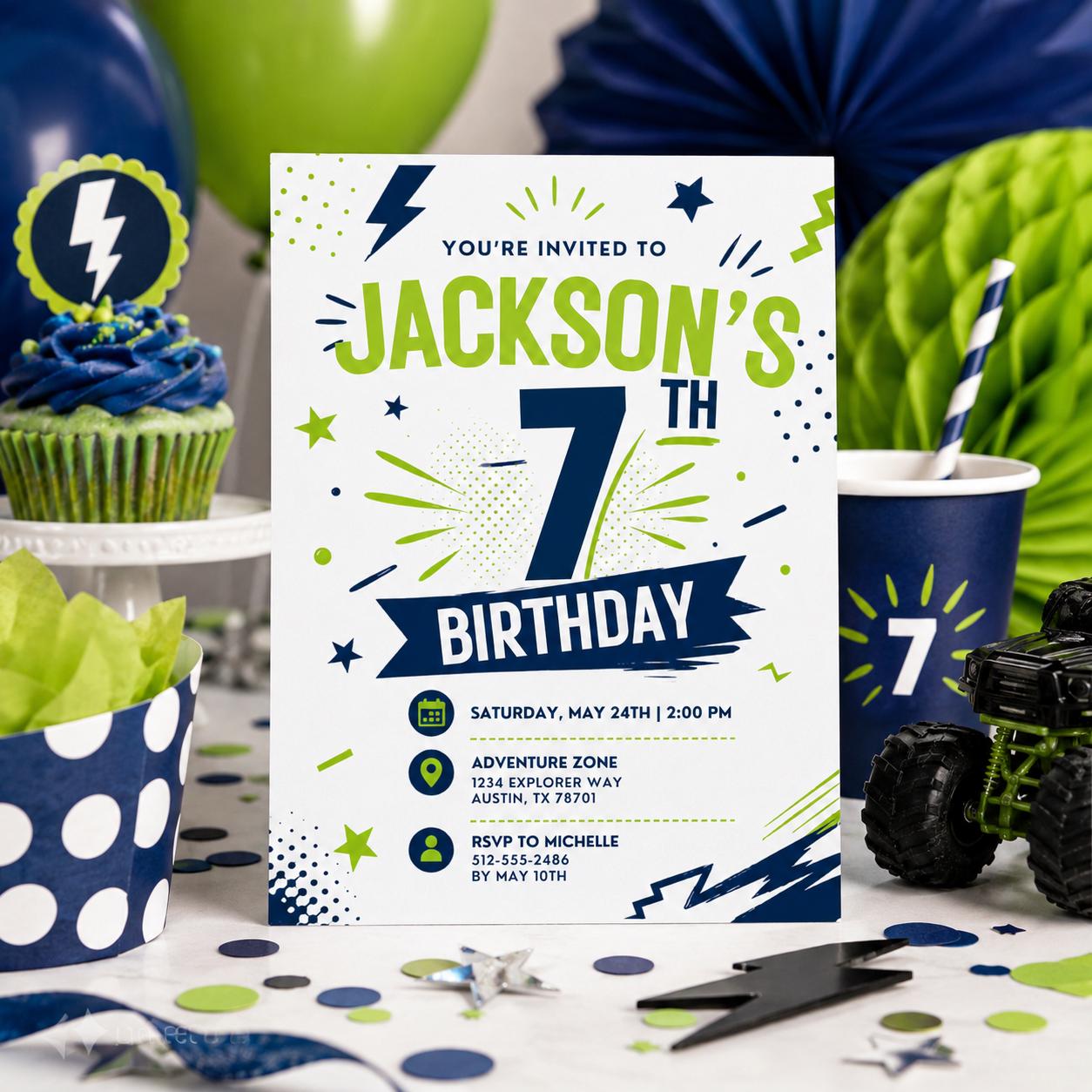 Editable Superhero Birthday Invitation Canva Template, Boys Hero Cute Fun DIY Sweet Chic Kids Teen Party Invite, Printable Digital Download.
