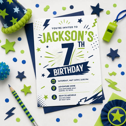 Editable Superhero Birthday Invitation Canva Template, Boys Hero Cute Fun DIY Sweet Chic Kids Teen Party Invite, Printable Digital Download.