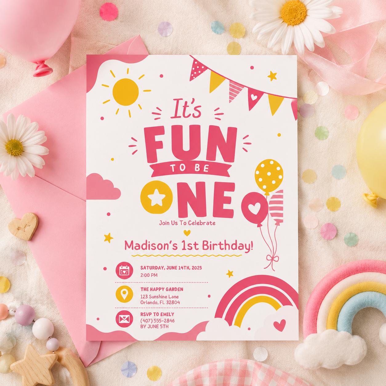 Editable Retro Birthday Invitation Canva Template, Boys Kids Retro Groovy Cute Modern Fun DIY Chic Party Invite, Printable Digital Download.