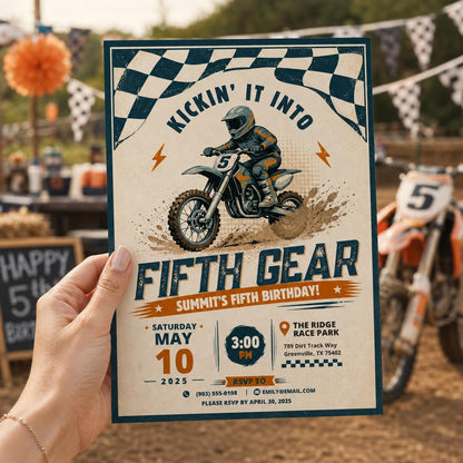 Editable Race Car Birthday Invitation Canva Template, Boho Boys Kids Racing Cute Fun DIY Chic Teen Party Invite, Printable Digital Download.