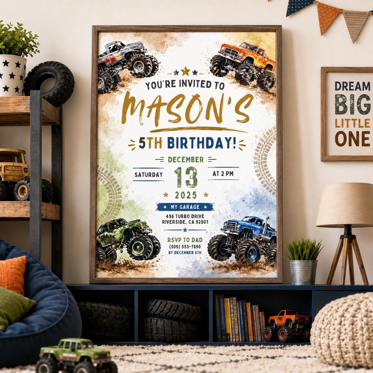 Editable Monster Birthday Invitation Canva Template, Kids Cute Fun DIY Sweet Chic Teen Tween Adult Party Invite, Printable Digital Download.