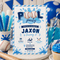 Editable Baseball Pool Birthday Invitation Canva Template, Boys Pool Cute Modern Fun DIY Chic Kids Party Invite, Printable Digital Download.