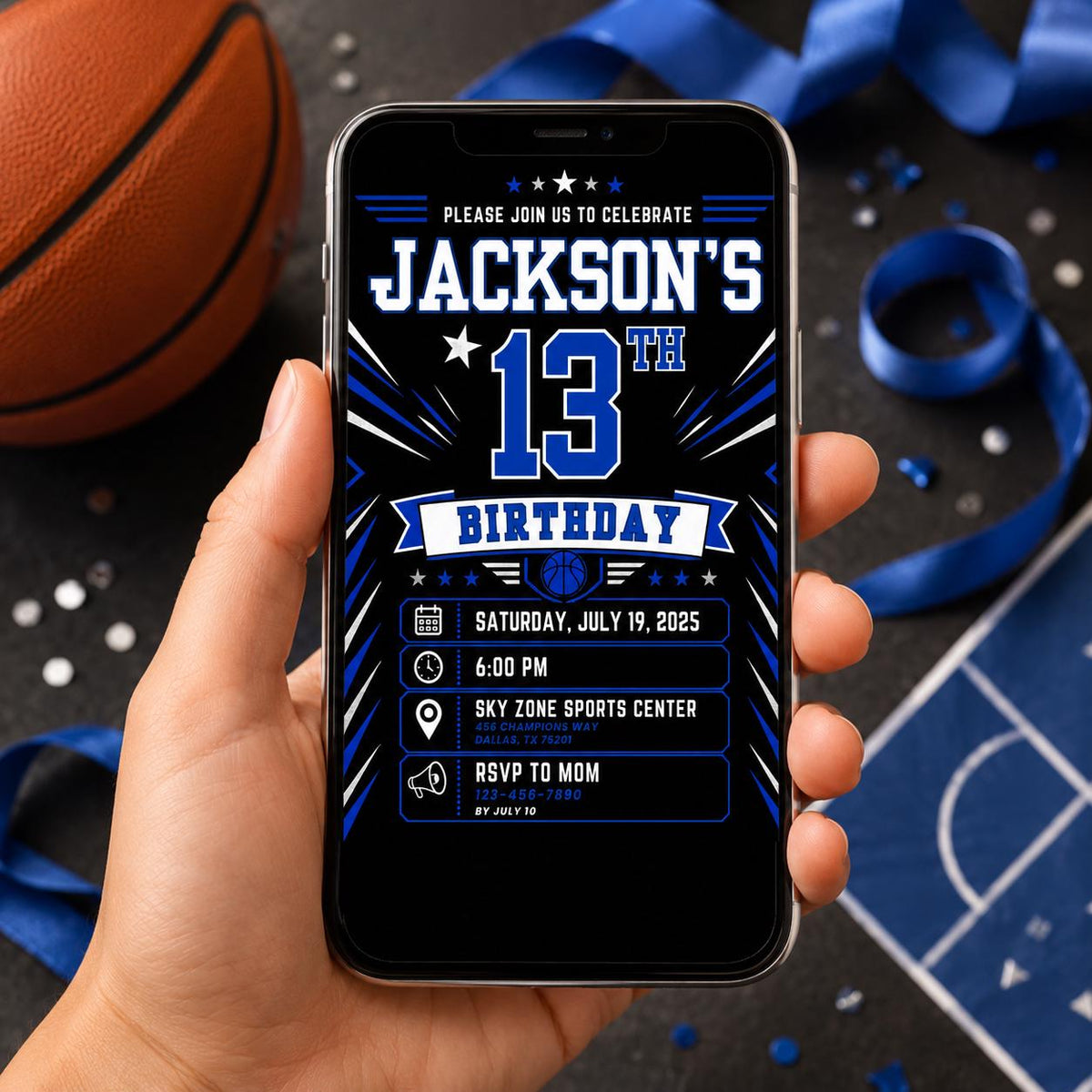 Editable Neon Glow Birthday Invitation Canva Template, Boys Neon Cute Fun DIY Sweet Chic Kids Teen Party Invite, Printable Digital Download.