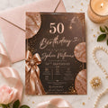 Editable Rustic Birthday Invitation Canva Template, Gold Brown Girls Adult Cute Fun DIY Sweet Chic Party Invite, Printable Digital Download.