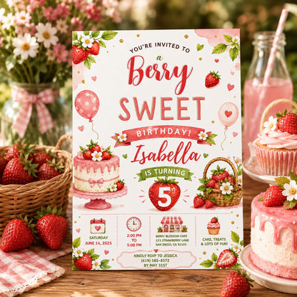 Editable Sweet Treats Birthday Invitation Canva Template, Girls Kids Sweet Cute Fun DIY Chic Tween Party Invite, Printable Digital Download.