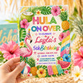 Editable Tropical Birthday Invitation Canva Template, Kids Summer Cute Modern Fun Themed DIY Sweet Party Invite, Printable Digital Download.