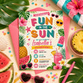 Editable Beach Birthday Invitation Canva Template, Kids Beach Cute Modern Fun Themed DIY Chic Teen Party Invite, Printable Digital Download.
