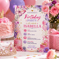 Editable Wildflower Birthday Invitation Canva Template, Pink Boho Girls Adult Any Age Cute Fun DIY Party Invite, Printable Digital Download.