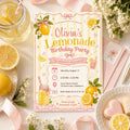 Editable Lemonade Graduation Sign Canva Template, Pink Girls Summer Cute Modern Fun Themed DIY Chic Kids Teen Printable Digital Party Decor.