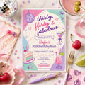 Editable Modern Cocktail Party Invitation Canva Template, Girls Adult Cute Modern Fun Themed DIY Sweet Chic Kids Printable Digital Download.