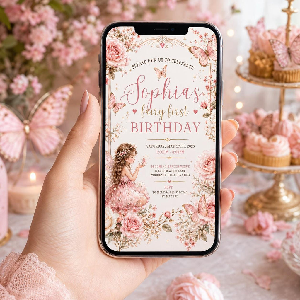 Editable Garden Birthday Invitation Canva Template, Cute Floral Girls Kids Fun DIY Sweet Chic Teen Party Invite, Printable Digital Download.