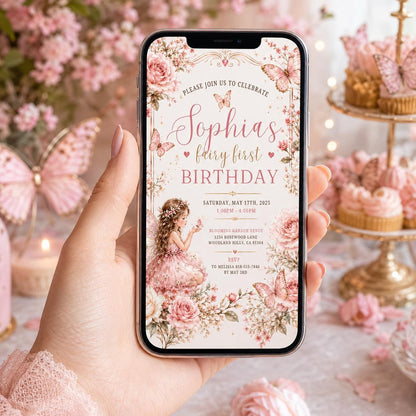 Editable Garden Birthday Invitation Canva Template, Cute Floral Girls Kids Fun DIY Sweet Chic Teen Party Invite, Printable Digital Download.