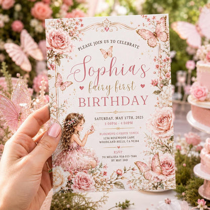 Editable Garden Birthday Invitation Canva Template, Cute Floral Girls Kids Fun DIY Sweet Chic Teen Party Invite, Printable Digital Download.