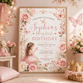 Editable Garden Birthday Invitation Canva Template, Cute Floral Girls Kids Fun DIY Sweet Chic Teen Party Invite, Printable Digital Download.