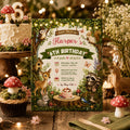Editable Woodland Birthday Invitation Canva Template, Cute Girls Kids Forest Modern Fun Themed DIY Party Invite, Printable Digital Download.