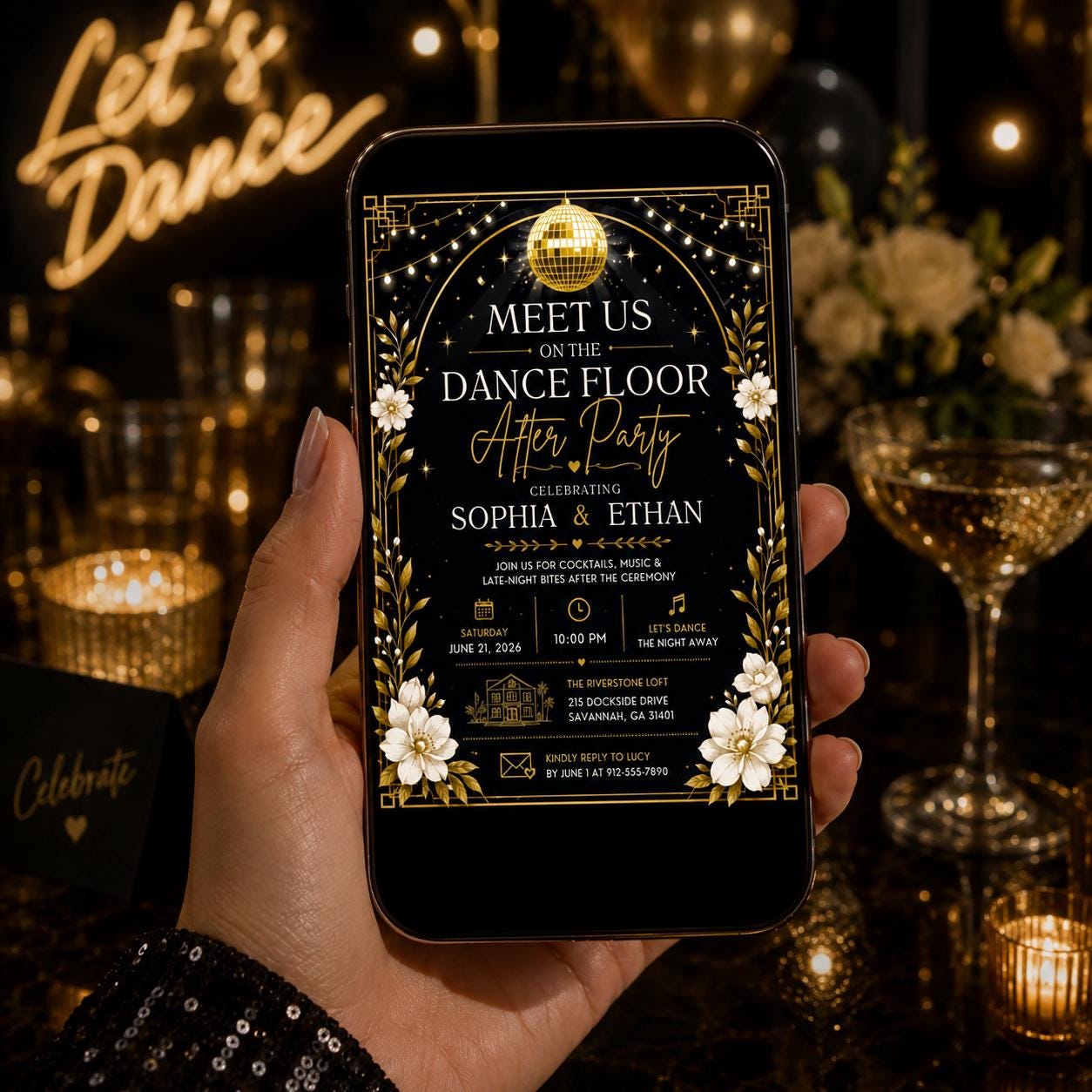 Editable Elegant After Party Invitation Canva Template, Luxury Adult Cute Modern Fun Themed Custom DIY Chic Kids Printable Digital Download.