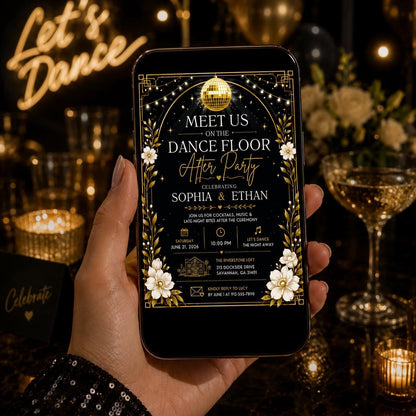 Editable Elegant After Party Invitation Canva Template, Luxury Adult Cute Modern Fun Themed Custom DIY Chic Kids Printable Digital Download.