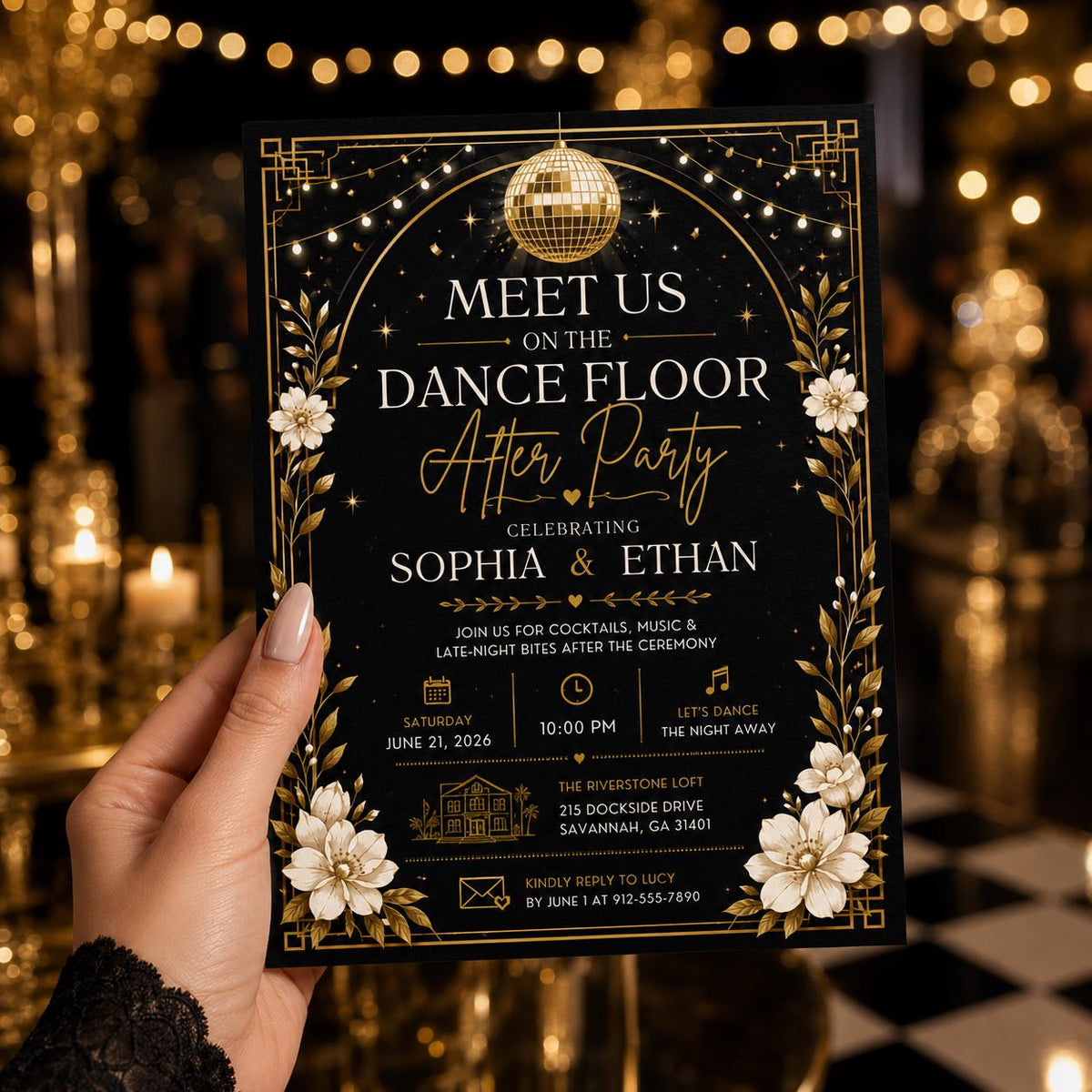 Editable Elegant After Party Invitation Canva Template, Luxury Adult Cute Modern Fun Themed Custom DIY Chic Kids Printable Digital Download.