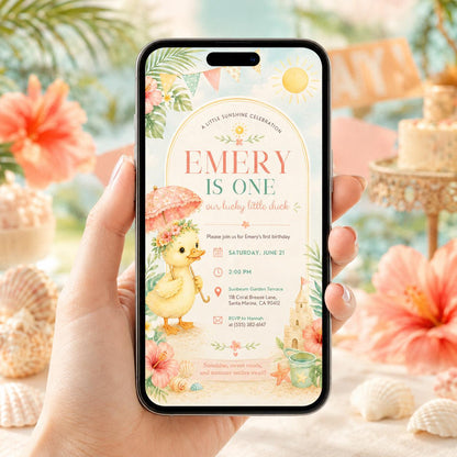 Editable Floral Birthday Invitation Canva Template, Pink Yellow Girls Kids Cute Fun DIY Sweet Chic Party Invite, Printable Digital Download.