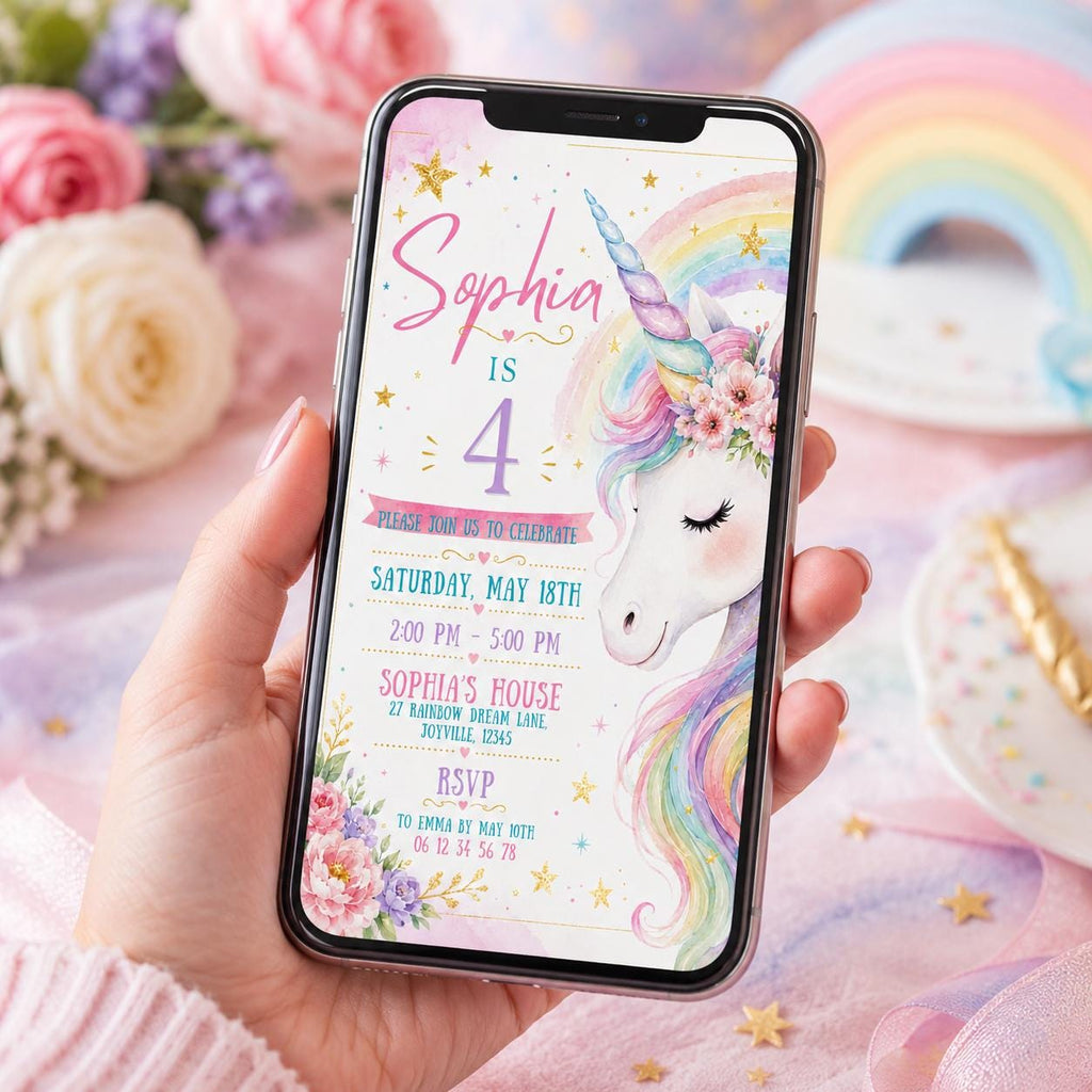 Editable Princess Birthday Invitation Canva Template, Pastel Girls Cute Modern Fun Themed DIY Chic Party Invite, Printable Digital Download.