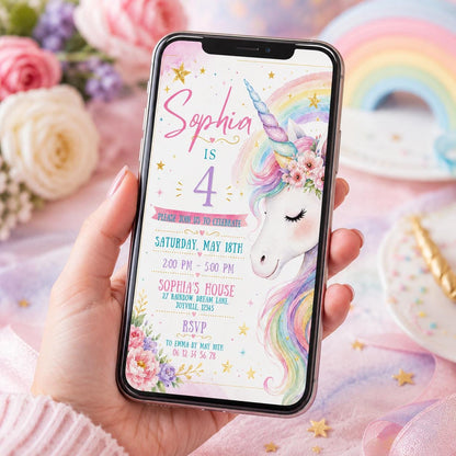 Editable Princess Birthday Invitation Canva Template, Pastel Girls Cute Modern Fun Themed DIY Chic Party Invite, Printable Digital Download.