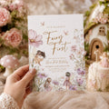 Editable Fairy Garden Birthday Invitation Canva Template, Boho Girls Kids Fairy Cute Fun DIY Sweet Party Invite, Printable Digital Download.