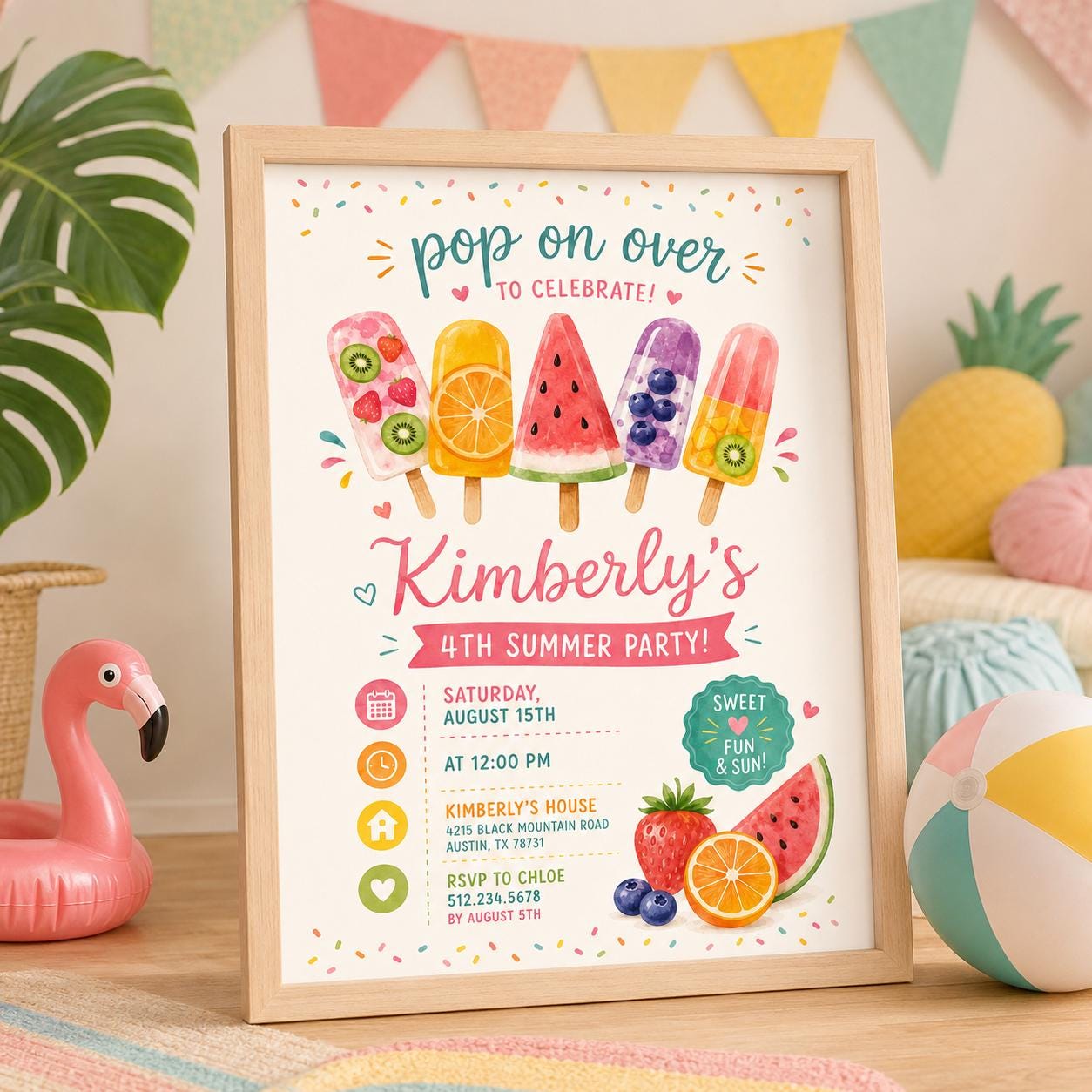 Editable Pool Birthday Invitation Canva Template, Cream Pool Cute Modern Fun Themed DIY Sweet Chic Party Invite, Printable Digital Download.