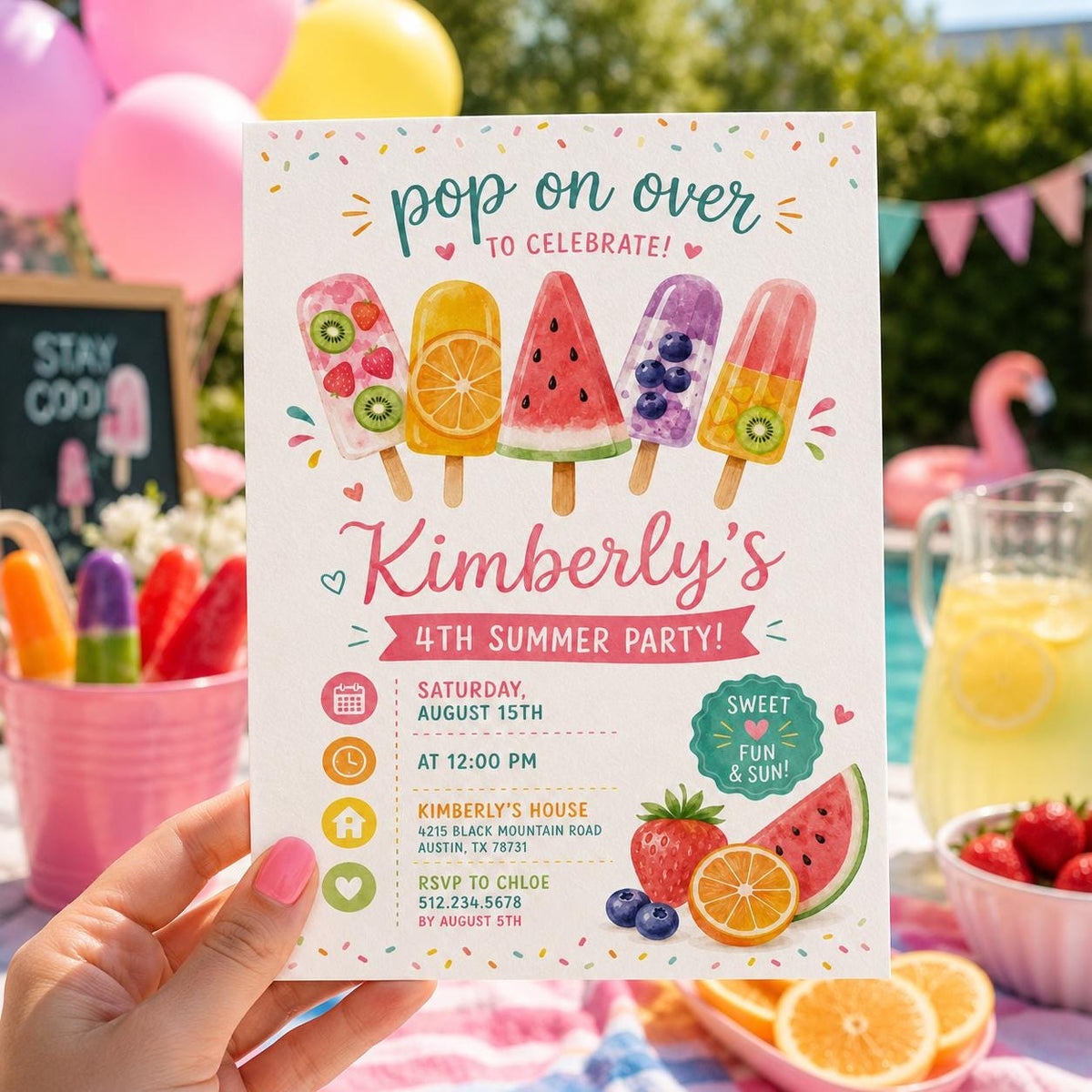 Editable Pool Birthday Invitation Canva Template, Cream Pool Cute Modern Fun Themed DIY Sweet Chic Party Invite, Printable Digital Download.
