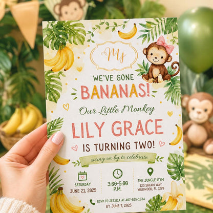 Editable Jungle Safari Birthday Invitation Canva Template, Cute Kids Fun DIY Sweet Chic Teen Tween Party Invite, Printable Digital Download.